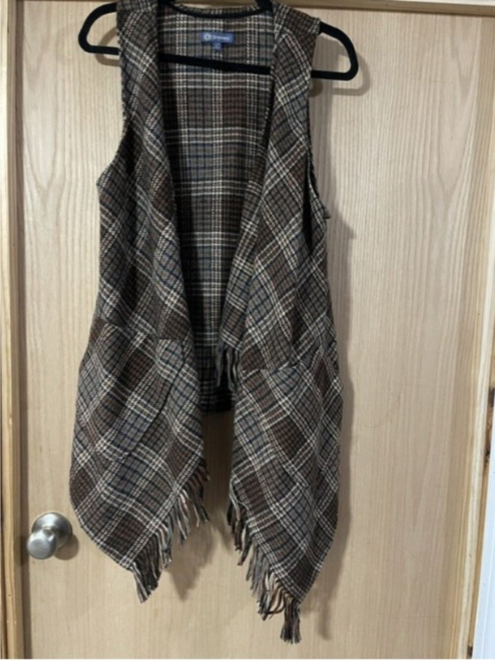 Women’s Democracy Brown Plaid Vest Size S